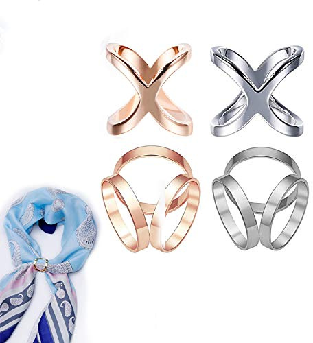 4 Pièces Clips de Fermoir D'écharpe, Foulard Anneau Fermoir, Titulaire de la Soie en Cristal, Foulard Bague Trois Boucles D'anneau, Foulard Foulard Foulard Boucle Foulard en Soie, Bague Écharpe,