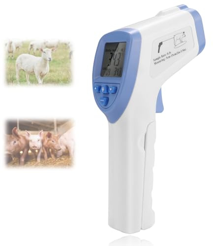 Hundethermometer,Digitales Haustierthermometer Mit Led Anzeige Hohe Genauigkeit VeterinäR Infrarot Thermometer, Viehbedarf, Haustier Thermometer 32 Temperaturdatensätze FüR Hunde FüR Schwein, Schaf