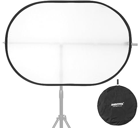 AMBITFUL Soft Light Board Photography Studio Lighting Reflector Pop-Out Foldable Soft Diffuser Disc Panel with Carry Bag for Video Recording (80 x 120 cm)