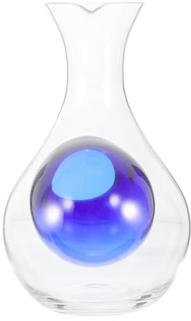 Luxshiny Glass Wine Decanter with Ice Cavity 13.5Oz Whiskey and Cold Sake Dispenser Carafe for Home Dining and Entertaining