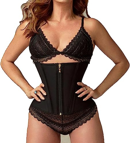pohdhk Corsé entrenador de cintura para mujer, Moldeador de cuerpo de entrenamiento deportivo con control de barriga (S, Negro)