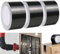 HISUMER 3 Rollos Cinta Americana 50mm x 30 m - Cinta Adhesiva Negra - Cinta Fuerte de Tela Reforzada con Tejido Manualidades, Reparar, Fijar, Atar, Reforzar o Sellar