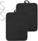2PCS Pot Holders with Pocket, 7 x 9 Inch Heat Resistant Cotton Practical Potholders, Anti-slip Texture Square Oven Gloves Mitts with 2 S Hooks, Large Coasters Trivets for Baking Cooking Kitchen(Black)