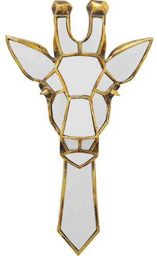 Kare Design väggobjekt giraffspegel, guld, elegant, dekorativt objekt, rumsdekoration, väggdekoration, tillbehör, djurmotiv, spegelobjekt, vardagsrum, hall, hemmakontor, 45 x 26 x 5 cm (H/B/T)