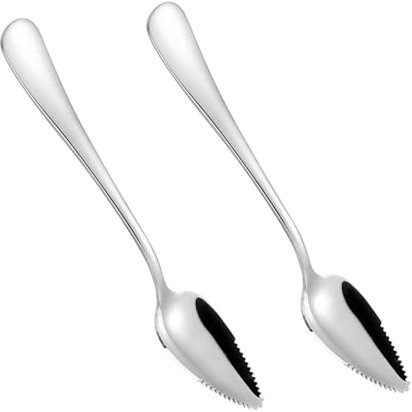 Dreamil Grapefruitlöffel 2 Stück Obstlöffel Edelstahl Kiwilöffel Spülmaschinenfest mit Gezacktem Rand Dessertlöffel Fruchtlöffel für Babynahrung