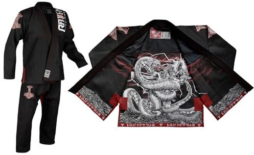 Raven Fightwear Men's Thor Nordic Brazilian Jiu Jitsu Uniform BJJ Gi Black A2
