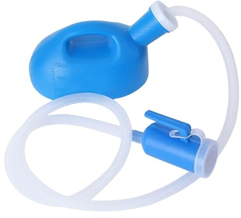 Unisex Potty with Lid and Funnel, Portable Pee Bottle for Men and Women, 2000ml Large Capacity Male Female Reusable Urinals, Emergency Urine Collection for Hospital Home Camping Car Travel
