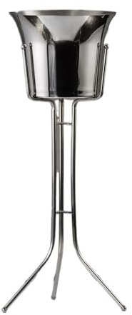 XSDAJSD Seau à Glace en Acier Inoxydable avec Support en Acier, Refroidisseur à vin sur Pied, ustensiles de Cuisine et de Bar, Accessoires pour Boissons et Bar (Argent)