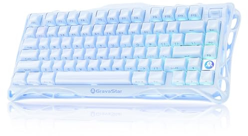 GravaStar Mercury K1 75% Blue Tastiera Gaming, Tastiera Meccanica in Lega di Alluminio, Gasket Mount Hot-Swap, Switch Lineari, Retroilluminazione RGB, Wireless per Gioco, Ufficio e Regalo - Blu