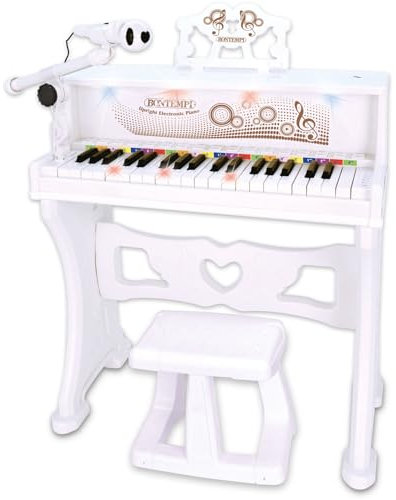 Bontempi | PianoKeys - Piano Verticale con Microfono, USB e Connessione Wireless per un'Esperienza Musicale Completa, 570x840x450 mm