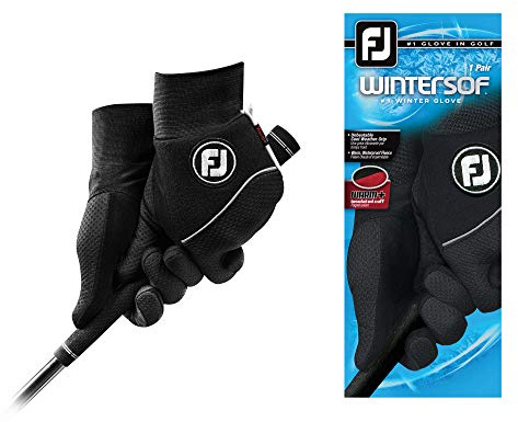 FootJoy Women's WinterSof Golf Gloves, Pair, Black Medium, Pair