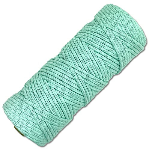 Baumwollkordel 100 Meter 3 mm Makramee Kordel Schnur Textilgarn Baumwollseil Turnbeutel Basteln DIY… (027 | Türkis)