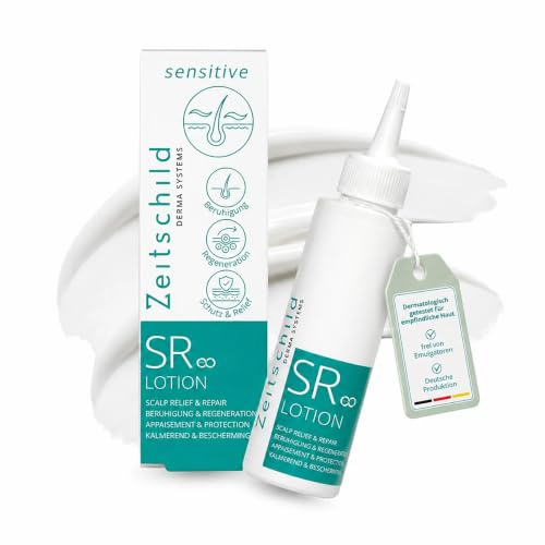 Zeitschild SR Lotion 90 ml – Kopfhautpflege gegen Juckreiz & Schuppen | beruhigt gereizte Haut, mit Niacinamid & OLT-Technologie, parfumfrei, leicht, Made in Germany