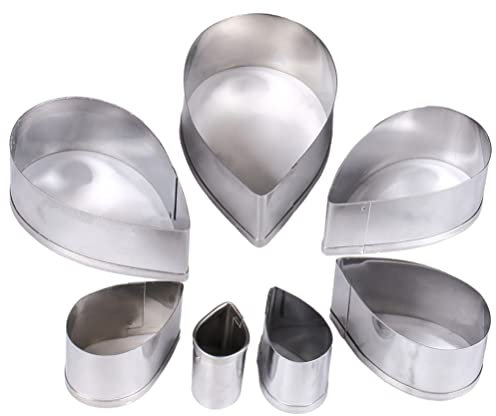 Pssopp 7 Pezzi in Acciaio Inossidabile Petalo di Rosa Torta Taglierina per Biscotti Stampo Fiore Set di Taglierine per Biscotti Fondente