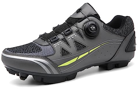 PENXZT MTB Fahrradschuh Herren Damen Mountainbike Schuhe kompatibel mit SPD 2 Schrauben mit Cleats atmungsaktiv widerstandsfähig Radschuhe Schuh