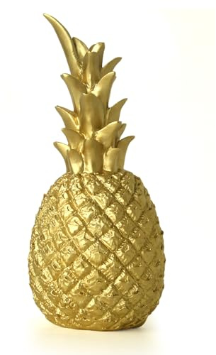 Tuzsocr Goldene Ananas Dekofigur, Statue für Wohnzimmer und Büro, Gold,S | Glänzende Oberfläche verleiht jedem Raum eine edle Note, ideal als originelles Geschenk für Familie und Freunde