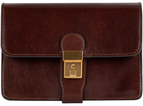 Time Resistance Sac à main d'embrayage en cuir - Petit sac pour hommes - Porte-documents d'affaires au poignet