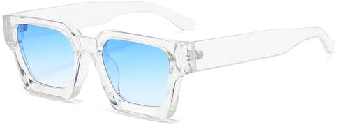 YAMEIZE Rettangolari Quadrati Occhiali da Sole-da Uomo Moda Rettangolari da Donna con Protezione UV400 Retrò Vintage Occhiali