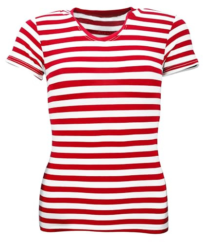 Bock op Kölle Ringelshirt Damen & Herren | Langarm & Kurzarm | Rot, Schwarz, Blau Weiß | Karneval & Fasching Kostüm | Baumwolle Stretch Shirt gestreift | Gr. XL