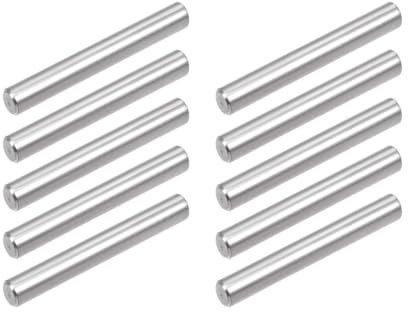 TOP-VIGOR 10Pcs 5mm x 30mm Dowel Pins Shelf Support Pegs, 304 Stainless Steel Cylindrical Shelf Support Pin Fasten Elements Silver Tone