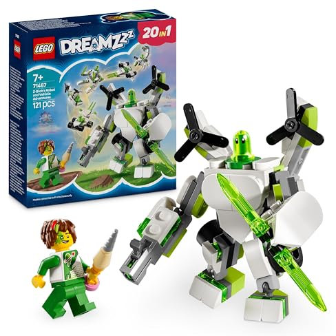 LEGO DREAMZzz Z-Blob's Roboter- und Fahrzeugabenteuer, 20-in-1 Spielzeug-Mech, für Mädchen und Jungen, Kinder ab 7 Jahren, Fantasy-Spielset mit der Minifigur Mateo, 20 Versionen von Z-Blob 71487