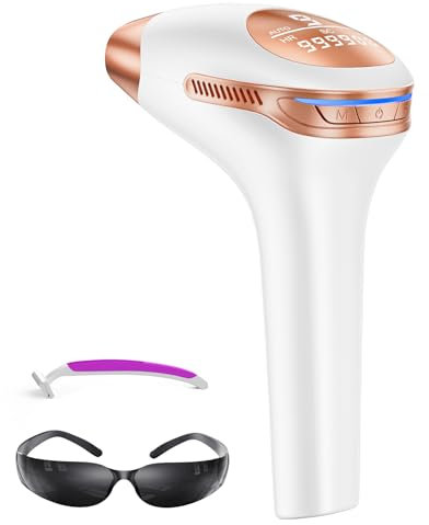 IPL Epilatore a luce pulsata forte, epilatore laser con funzione 3 in 1 e potenza di grado 9, laser depilazione 600 NM - 1200 NM, adatto per uomini e donne viso e corpo