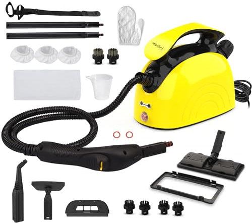 Waitbird Pulitore a Vapore Multiuso – Pulitore a Vapore per Casa e Auto, Grande Capacità, Sicuro ed Ecologico, 21 Accessori, Ideale per Mobili Imbottiti, Piastrelle, Pavimenti e Finestre