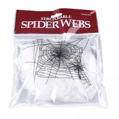 predolo 2 Pezzi Ragnatele di Halloween Set Decorativo per Feste Ornamenti per Casa Stregata Rete di Ragno Finta in Cotone Espandibile Adatto per Decorare Por
