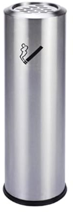 Free Standing Outdoor Receptacle Ashtray, Stainless Steel Butt Receptacle, Tray Detachable Ash, for Garden and Indoor Balcony Home Offices Smoking Areas