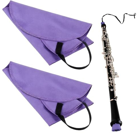 2 PCS Clarinet Cleaning Cloth,Clarinet Swab Clarinet Pull,Flute Cleaning Cloth,Saxophone Cleaning Kit,Flute Cleaner for Inside Suitable Piccolo,Flute Sax,Saxophone (Purple)
