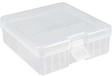 Sourcingmap Hard Plastic Large Battery Storage Box Holder Organizer Protective Container for AAA/AA/C/D/9V Batteries