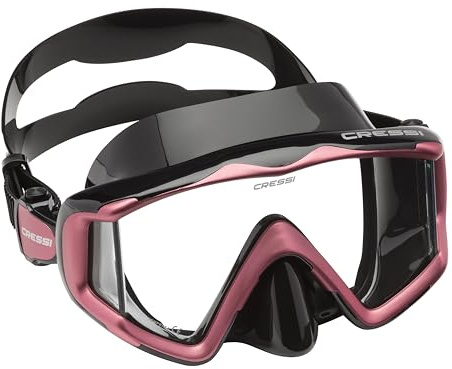 Cressi Liberty Triside 3-Lens Masks, Black/Rose Gem