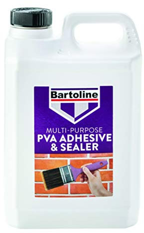 Bartoline PVA Glue Adhesive & Sealer 2.5L - Multi-Purpose Primer, Adhesive, and Sealer for Concrete, Wood, Tiles, Fabric, and More, Dust-Proofing, Bonding & Sealing