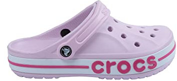 Crocs Bayaband Clogs, Unisex Clogs, Lightweight and Secure Fit Ballerina Pink/Candy Pink Size 6 UK Men/ 7 UK Women