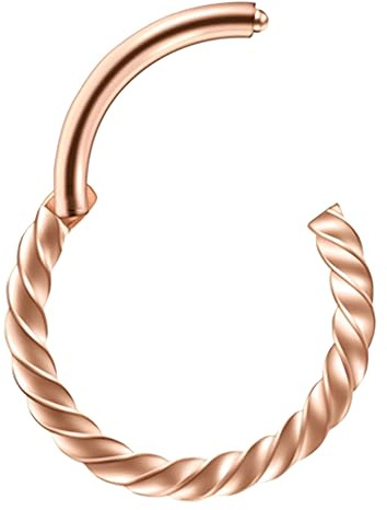 Decentraland 1 st 16G silverdiameter 6 mm fashionabla helix twist rostfritt stål örhänge brosk näsa septum spiralring orbital ring piercing smycken, 1.2mm(16G),D-6mm, Rostfritt stål, Ingen ädelsten