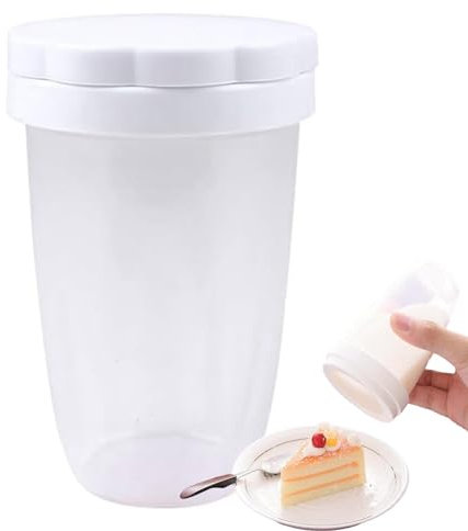 Opilroyn Spargitore per farina, spolverino – dispenser per colino a maglia fine, contenitore per polvere con coperchio, efficiente spargitore per zucchero a velo | robusto per cannella, farina,