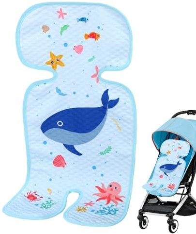 Baby Stroller Cooling Pad, Car Seat Cooler Pad for Babies, Stroller Seat Liner for Summér, Baby Cooling Mat for Pram, Breathable Padded Stroller Cooling Mat Cooling Cushion Liners for Stroller