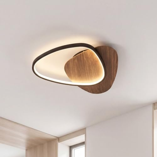 LED taklampa trä aluminium svart hall sovrum färgbyte ljusfärg justerbar 3000/4000/6500 K 4800 lm L:45 cm taklampa vardagsrum