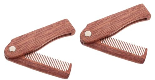 Healeved 2stücke Faltbarer Bartkamm Aus Holz Tragbarer Haarkamm Für Männer Zur Pflege Und Gestaltung Von Bart Und Haar Für Zuhause Oder Unterwegs Geschenkidee Für Bartliebhaber