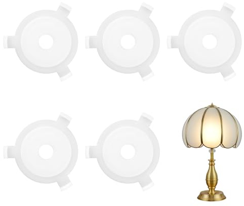 White Lamp Shade Adapter Ring, 5PCS E27 Plastic Lampshade Reducing Rings, Plastic Lampe Rings Adapters Lampe Accessories, White Lampshade Rings Converter Replacement Washer Adapter