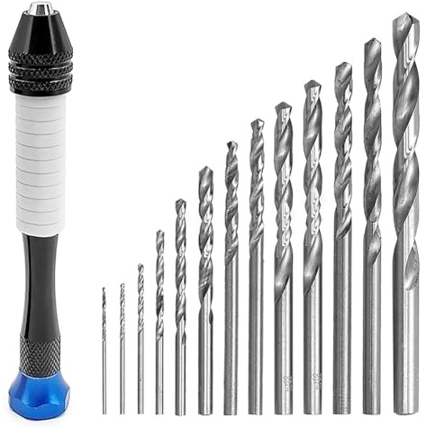 Ounfhtrttk Juego de 48 Taladros Manuales de Precisión con Tornillo de Banco - Mini Kit de Taladro para Joyería Artesanal, Ideal para Aficionados, Reparación de Joyas y Modelismo.