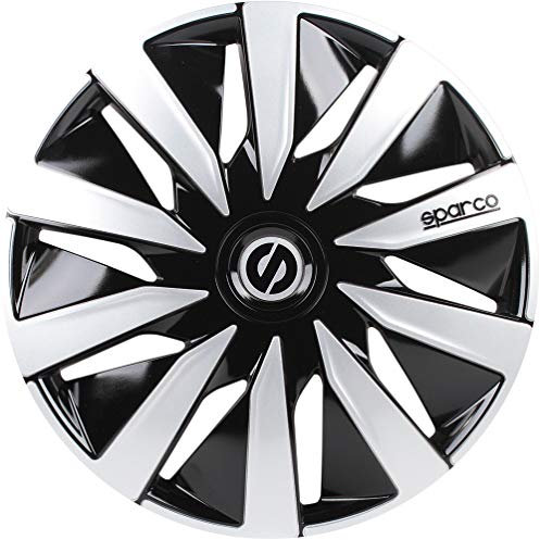 Sparco Enjoliveurs Lazio - 13-pouces - Noir/Argent - Set de 4 pièces