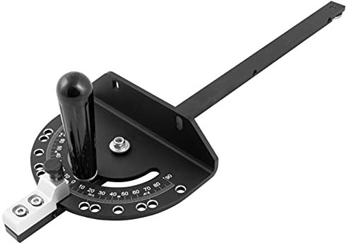 Fulton Precision Miter Gauge with Standard Slot (3/4” x 3/8”) Steel Bar, 13 Positive Stop Angles, Adjustable Spring Loaded Plungers, Removable Retaining Disc, Ideal for Woodworkers & DIY Enthusiasts