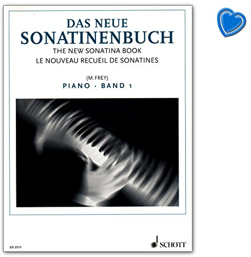 Das neue Sonatinenbuch Band 1 für Klavier - Notenbuch mit bunter herzförmiger Notenklammer - Schott Music ED2511 9790001037938