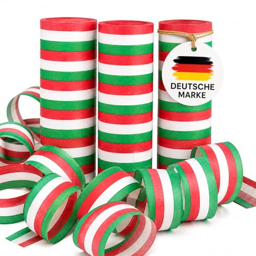 54 Luftschlangen * ITALIEN * als Deko für WM 2026, Party und Länderparty | aus Papier, flammhemmend | Italienische Dekoration Partydeko Rot Weiß Grün Italy Flagge, Edition: Luftschlangen, 3 Rollen