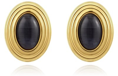 Joo&Rind Orecchini Donna Orecchini Grandi con Pietre in Oro18k Acciaio Inossidabile Ipoallergenico Gioielli per Regalo
