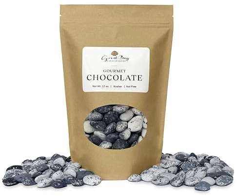 Chocolate Beach Pebbles Edible Candy by Great Bay Chocolates. Peanut and Tree Nut Free for Beach, Seaside and Nautical events.