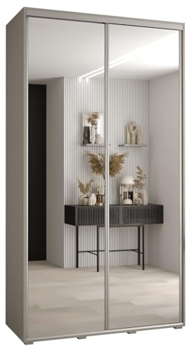 Kleiderschrank mit Spiegel Dakota 2 Garderobenschrank - Schrank Schlafzimmer - Mehrzweckschrank 2 Schiebetüren - Regalen - Flur Möbel - Kleiderstange Schrank - Allzweckschrank - closet - Gaderobe