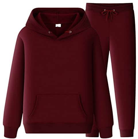 Männer Frauen Sport Anzug Winter Freizeit einfarbige Kapuzenpullover Hosen mit Quasten Sportanzug Nässeschutz Anzug