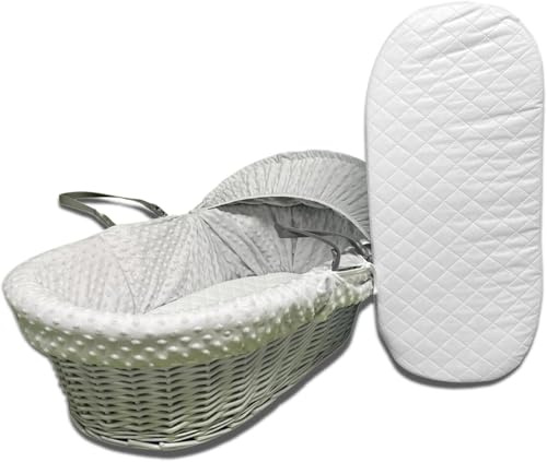 Molten Creek® Infant Basket Foam Mattress, Oval Shape, Removable Double Sided Quilted Cover, Breathable and Hypoallergenic Crib Mattress, Water Resistant, White (75 x 33 x 4 cm)